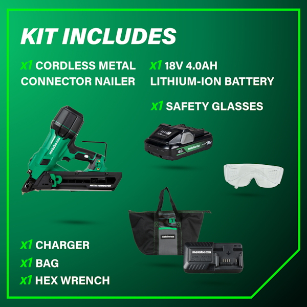 METABO HPT 18V MultiVolt BL 1-1/2" Metal Connector/Joist Hanger Nailer (1x4.0Ah) - Image 5