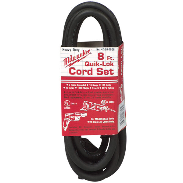 MILWAUKEE 48-76-4008 8' 3-Wire Quik-Lok Cord