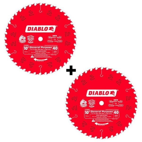 DIABLO D104040VP 10"x 40T General Purpose Saw Blade 2 Pack