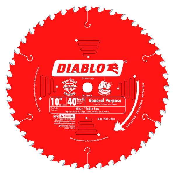 DIABLO D1040X 10" x 40T Combination Circular Saw Blade