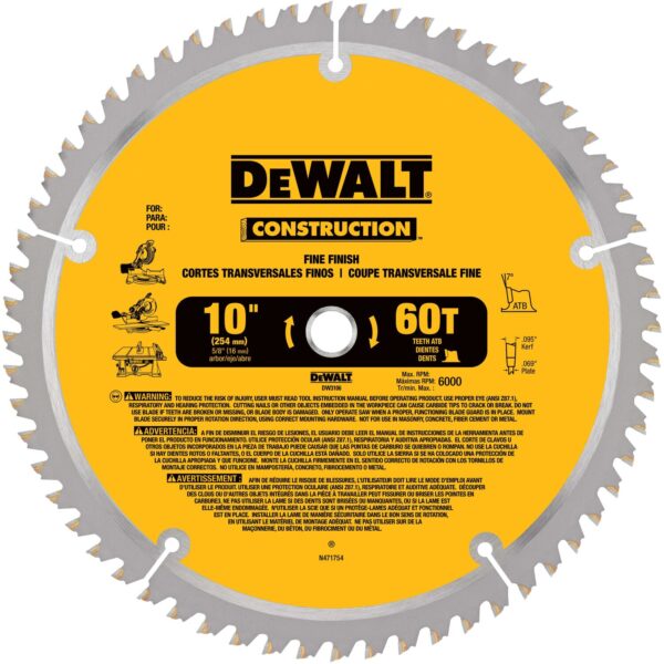 DEWALT DW3106 Circular Blade Saw 10" 60 Teeth