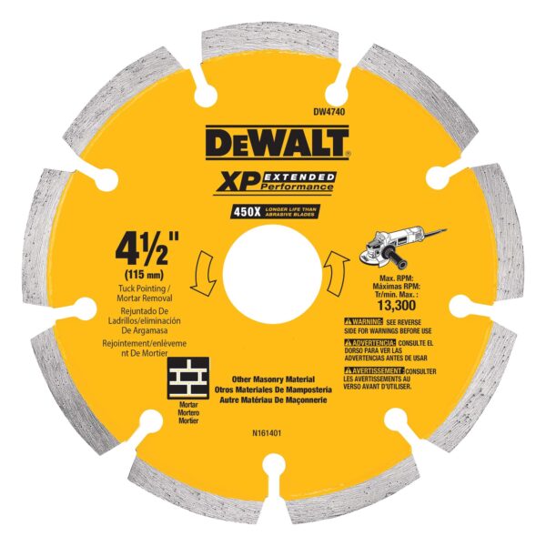 DEWALT DW4740 4-1/2" x .250 Diamond Tuck Point Blade