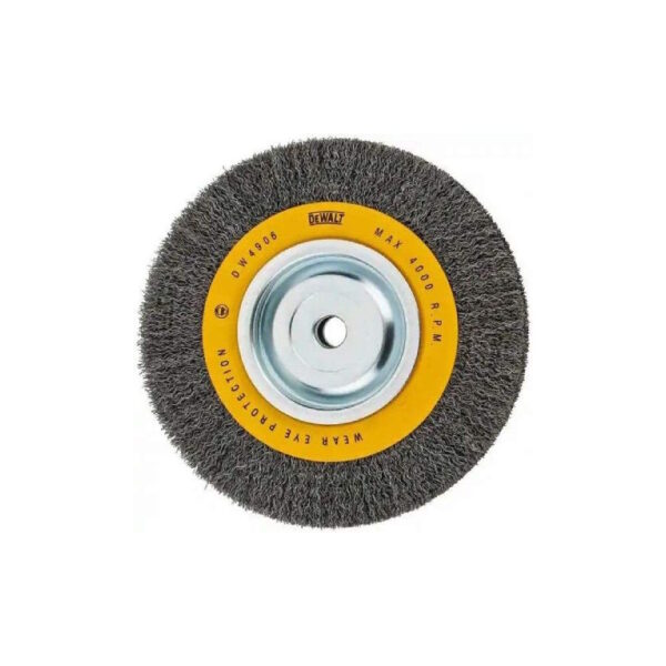 DEWALT DW4906 8" Crimped Bench Wire Wheel 5/8" Arbor Medium Face .014"