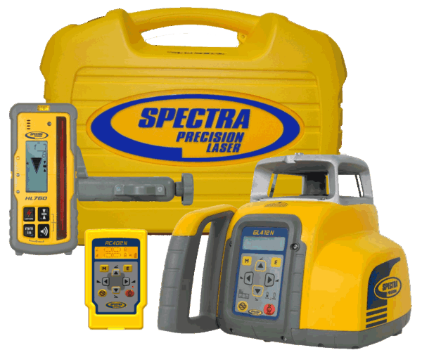 SPECTRA GL412N Laser W/RC402N Remote HL760 Receiver Clamp NIMH (Single Slope)