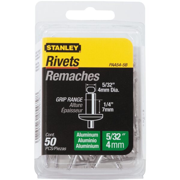 STANLEY PAA54-5B 5/32" x 1/4" Aluminum Grip Rivets (50 Pk)