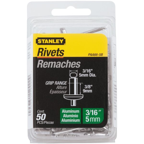 STANLEY PAA66-5B 3/16" x 3/8" Aluminum Rivets (50 Pk)