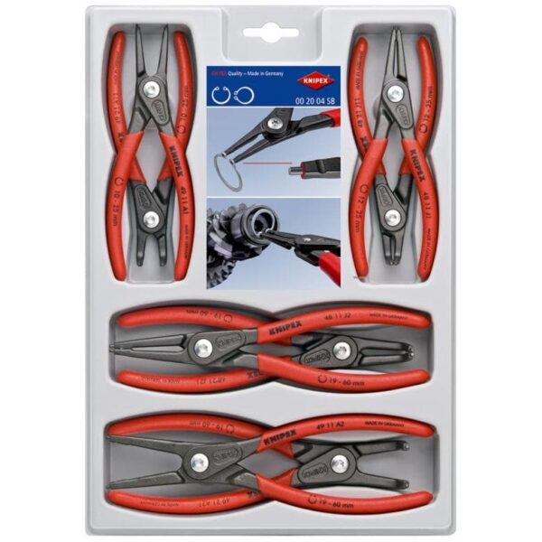 KNIPEX 00 20 04 SB 8 Pc Precision Circlip "Snap-Ring" Pliers Set
