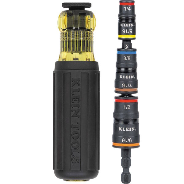 KLEIN 32910 7-in-1 Impact Rated Flip Socket Set with Handle