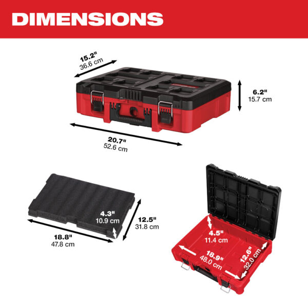 MILWAUKEE 48-22-8450 PACKOUT Tool Case w/Foam Insert - Image 2