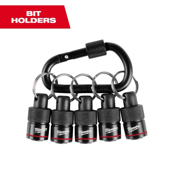 MILWAUKEE 48-32-4537 5pc Bit Holder for 1/4" Hex Shank Bits -with Carabiner