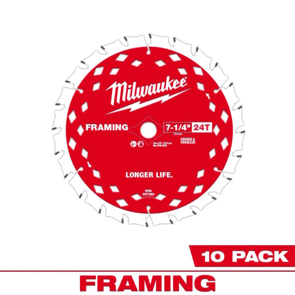 MILWAUKEE 48-41-0720 7-1/4" 24T Framing Circular Saw Blades Bulk