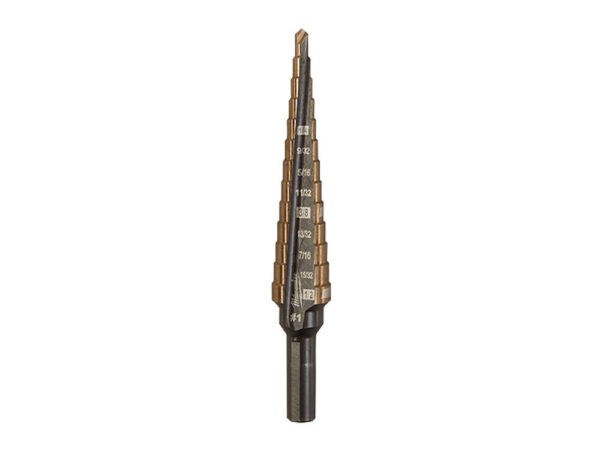 MILWAUKEE 48-89-9281 Cobalt Step Drill Bit (1/8"-1/2") #1, 3/8" 3-flat Shank