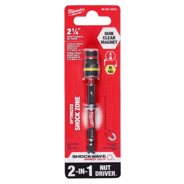 MILWAUKEE 49-66-4542 SHOCKWAVE Impact Duty 1/4” & 5/16” x 2-1/4” Driver Bit - Image 2