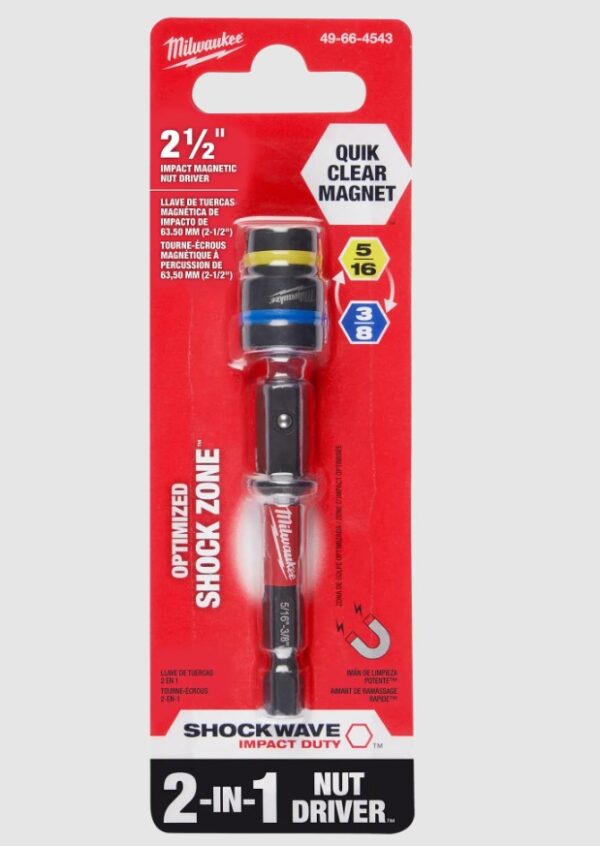 MILWAUKEE 49-66-4543 SHOCKWAVE Impact Duty 5/16” and 3/8” x 2-1/2” Driver Bit