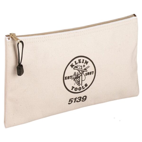 KLEIN TOOLS 5139 Zipper Bag Canvas Tool Pouch 12.5 x 7 x 4.25 In