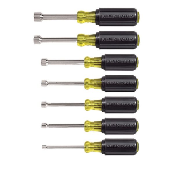 KLEIN 631 Nut Driver Set, 3-Inch Shafts, Cushion Grip, 7-Piece