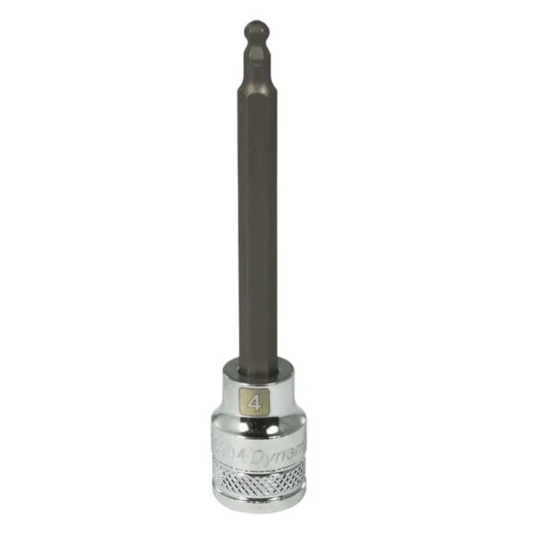 DYNAMIC TOOLS D006904 3/8" Drive Hex Bit Socket Ball Nose 4mm Long