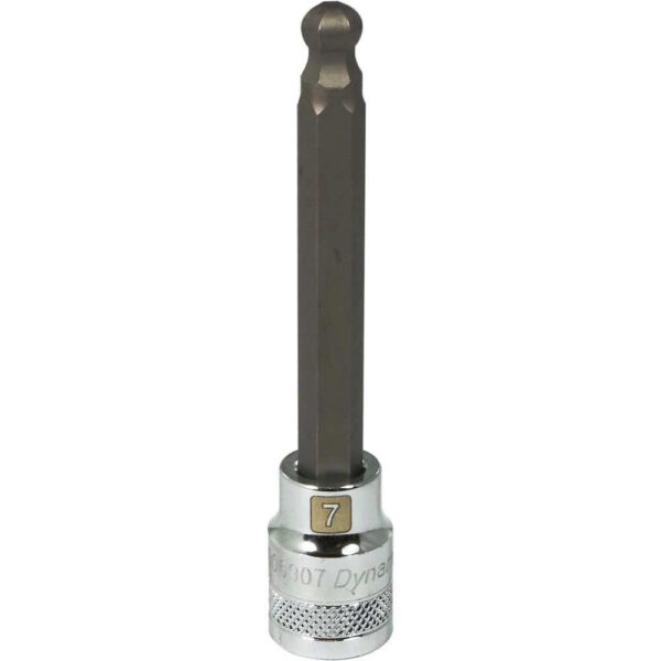 DYNAMIC TOOLS D006907 3/8" Drive Hex Bit Socket Ball Nose 7mm Long