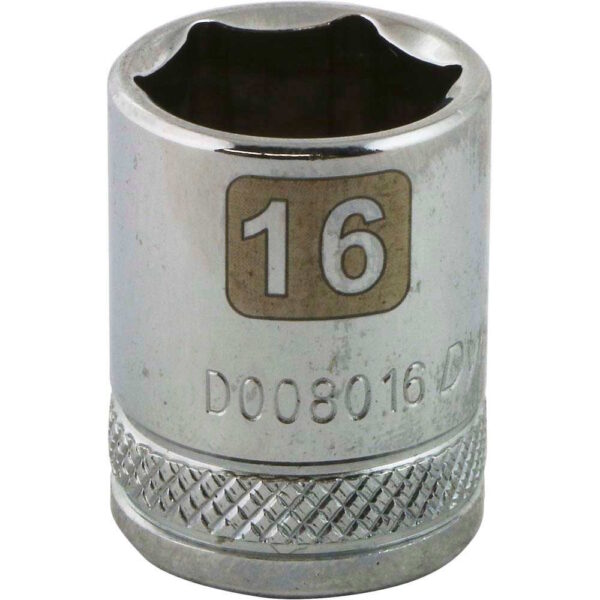 DYNAMIC TOOLS D008016 3/8" Drive 6Pt 16mm Chrome Socket