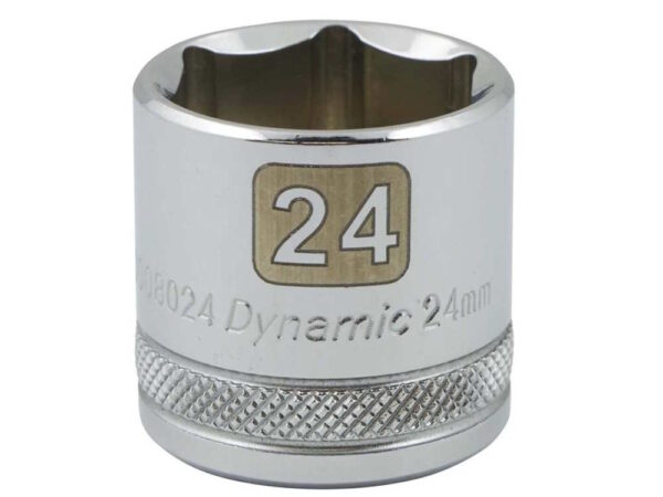 DYNAMIC TOOLS D008024 3/8" Drive 6Pt 24mm Chrome Socket