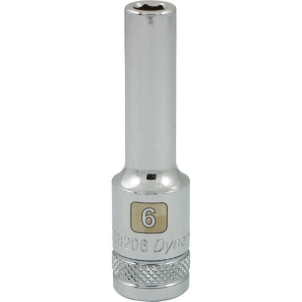 DYNAMIC TOOLS D008206 3/8" Drive 6Pt 6mm Deep Chrome Socket