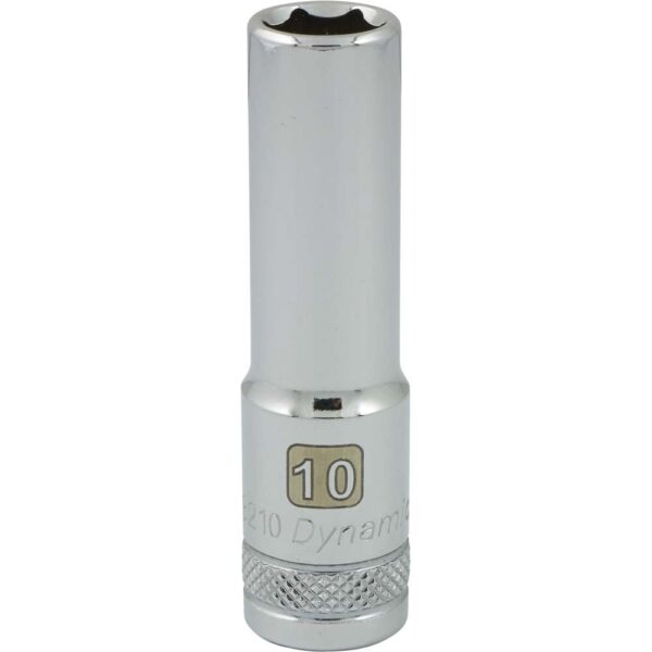 DYNAMIC TOOLS D008210 3/8" Drive 6Pt 10mm Deep Chrome Socket