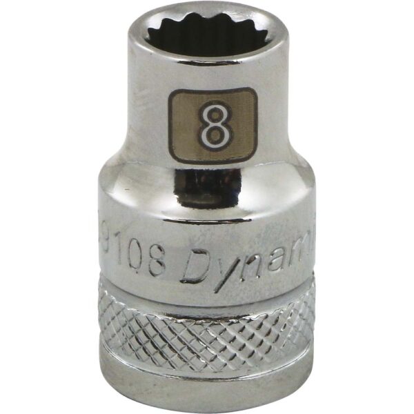 DYNAMIC TOOLS D009108 3/8" Drive 12Pt 8mm Chrome Socket