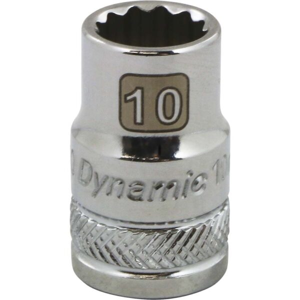 DYNAMIC TOOLS D009110 3/8" Drive 12Pt 10mm Chrome Socket