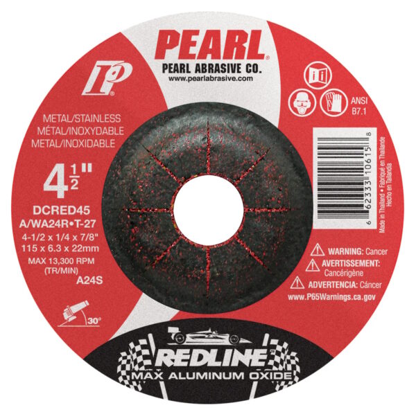 PEARL DCRED45 4-1/2 x 1/4 x 7/8 Aluminum Oxide Wheel