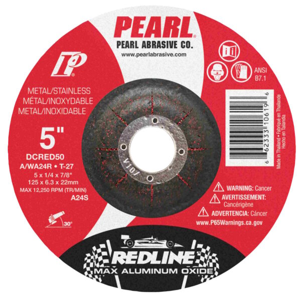 PEARL DCRED50 5 x 1/4 x 7/8 Aluminum Oxide Wheel