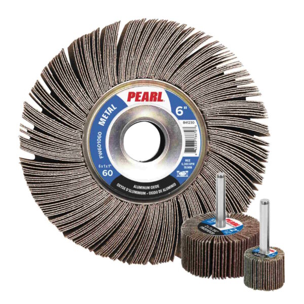 PEARL FW101060 1" x 1" x 1/4" – 60 grit Aluminum Oxide Flap Wheel