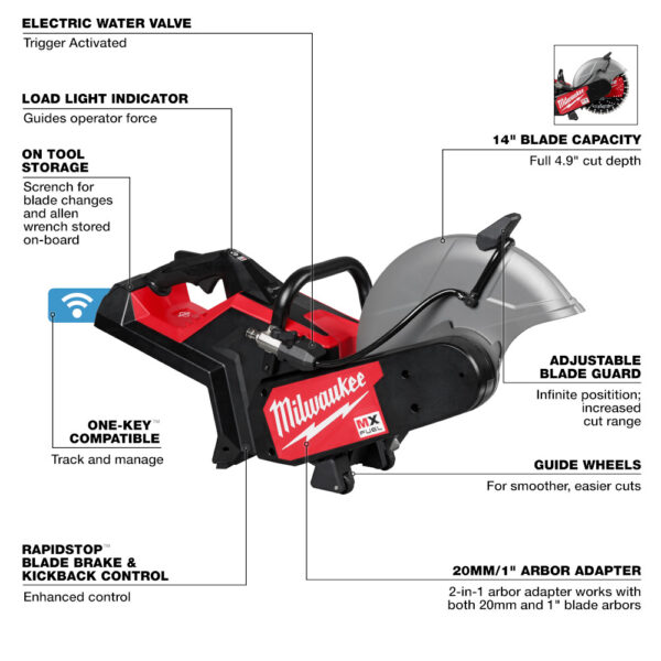 MX FUEL MXF315-0 - 14” CUT OFF SAW w/ RAPIDSTOP™ - BARE TOOL - Image 2