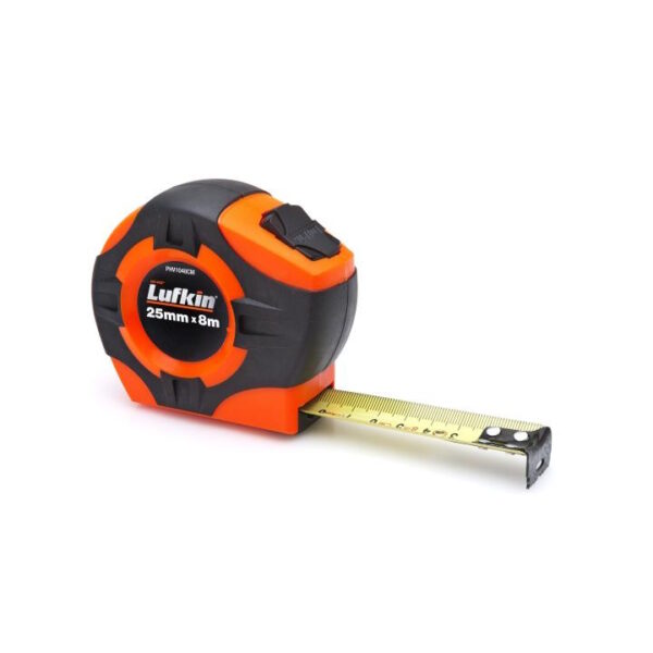 LUFKIN 25mm x 8m P1000 Series Yellow Clad A9 Blade Power Return Tape Measure