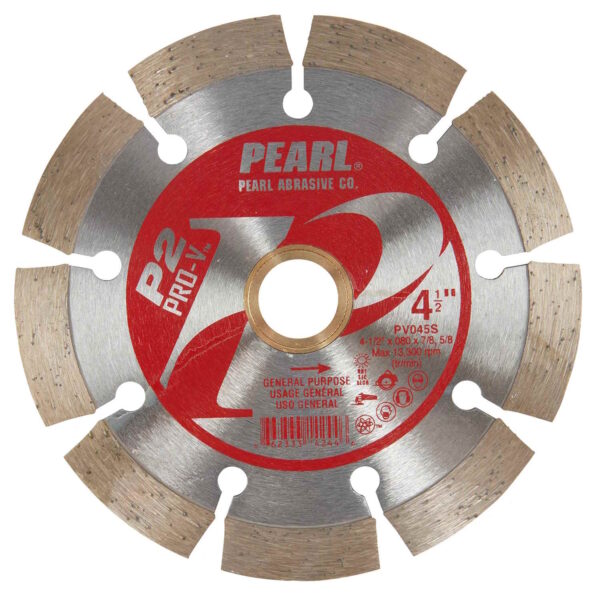 PEARL PV045S 4-1/2" x .080 x 7/8 x 5/8 P2 Pro-v Segmented Diamond Blade