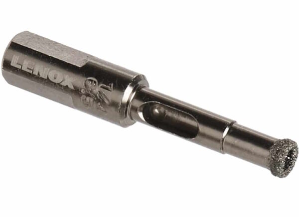 LENOX 121074DGDS Diamond Grit 1/4" Hole Saw, 1-1/8" depth, 3-flat 3/8" Shank