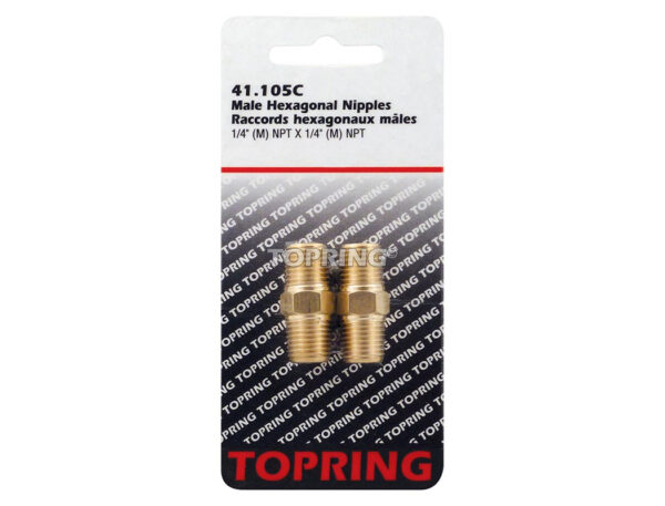 TOPRING 41.105C (M) Hexagonal Nipple 1/4(M)NPT 2pcs/c