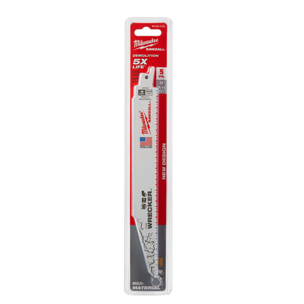 MILWAUKEE 48-00-5706 9" 7/11 TPI Wrecker Sawzall Blade (5Pk)