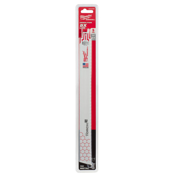 MILWAUKEE 48-00-5791 12" 24 TPI Torch Metal Demolition Sawzall Blades (5Pk)