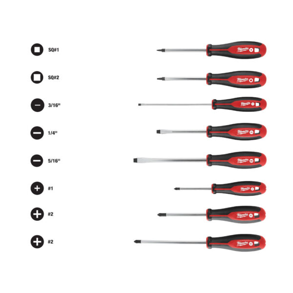 MILWAUKEE 48-22-2718 8PC Screwdriver Kit w/Square