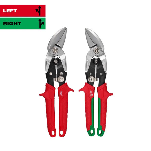 MILWAUKEE 48-22-4553  2PC Offset Aviation Snip Set, Left and Right Cutting
