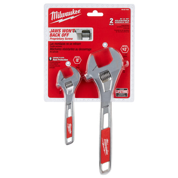 MILWAUKEE 48-22-7400 2PK 10" & 6" Adjustable Wrench