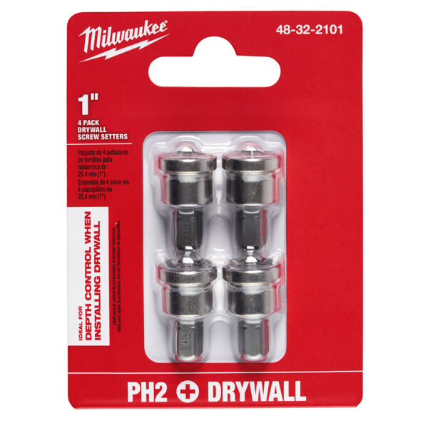 MILWAUKEE 48-32-2101 #2 Phillips Drywall Screw Setters (4 pk)