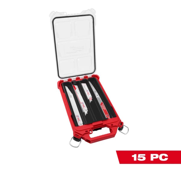 MILWAUKEE 49-22-5641 15pc Recip Sawzall Blade Kit w/Low Profile PACKOUT Case