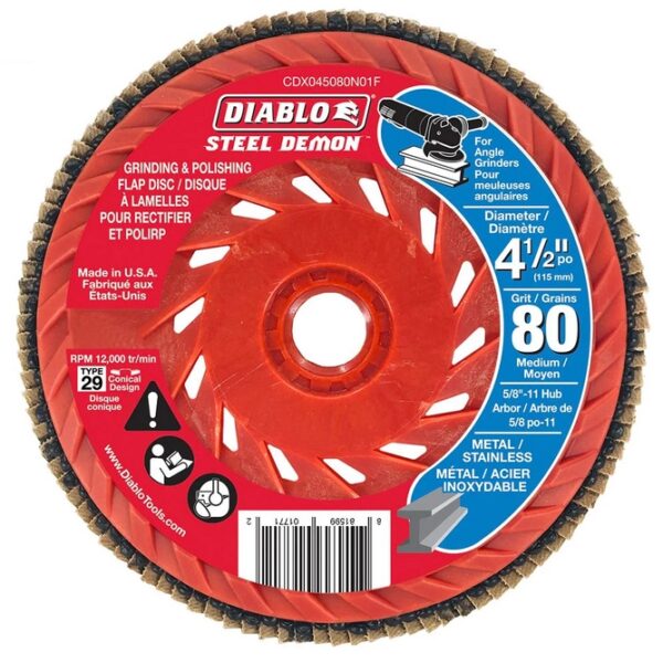 DIABLO CDX045080B01F 4-1/2" Speed Hub Flap Disk 80 Grit