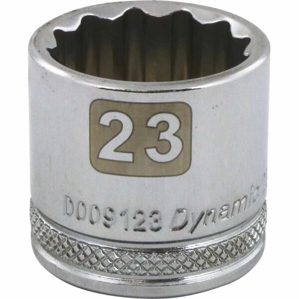 DYNAMIC TOOLS D009123 3/8" Drive 12Pt 23mm Chrome Socket