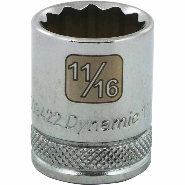 DYNAMIC TOOLS D009422 3/8" Drive 12Pt 11/16" Chrome Socket