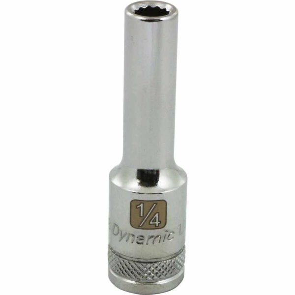DYNAMIC TOOLS D009608 3/8" Drive 12Pt 1/4" Deep Chrome Socket