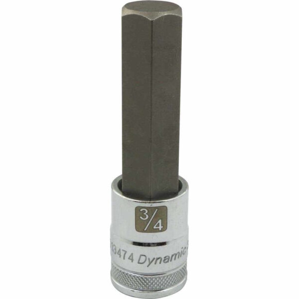 DYNAMIC TOOLS D013474 1/2" Drive 3/4" Hex Bit Socket Long