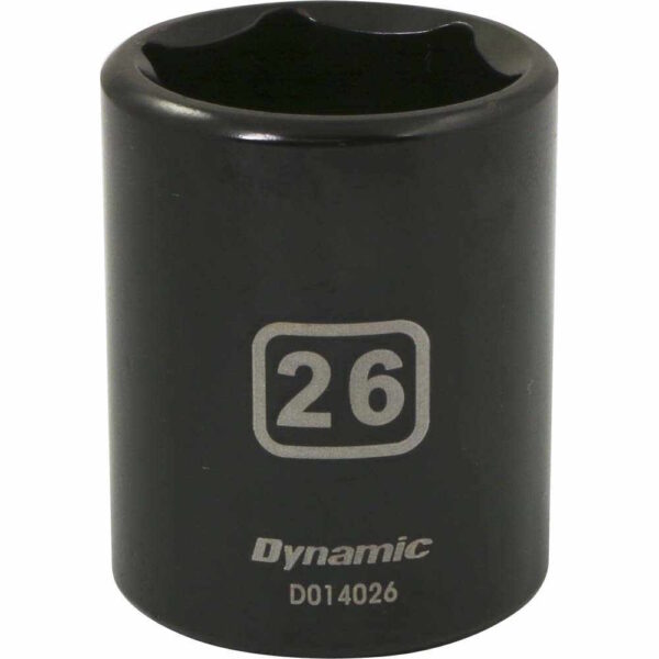 DYNAMIC TOOLS D014026 1/2" Drive 6Pt 26mm Impact Socket