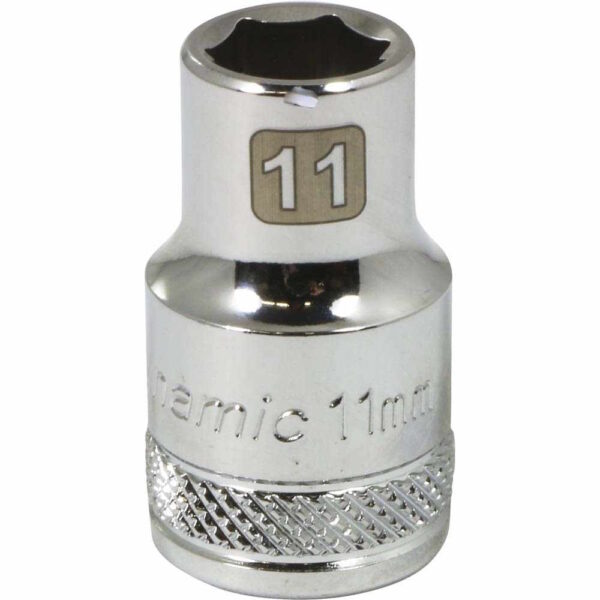 DYNAMIC TOOLS D016011 1/2" Drive 6Pt 11mm Chrome Socket